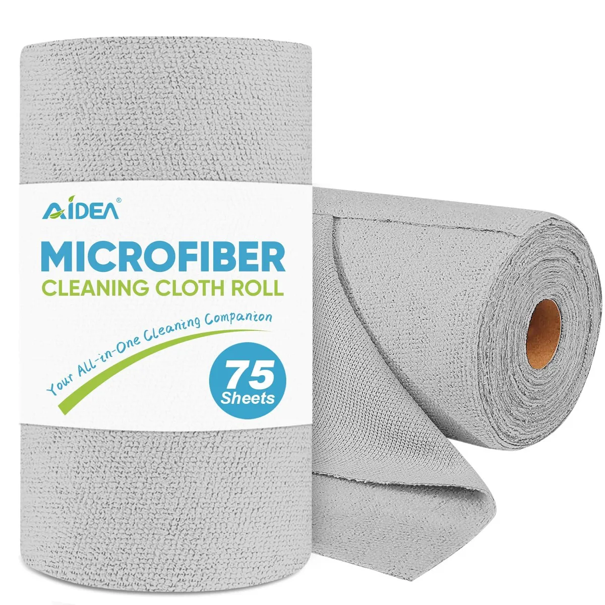 AIDEA Microfiber Cleaning Cloth Roll 75PK 11.5×11.5" exterior care — product photo