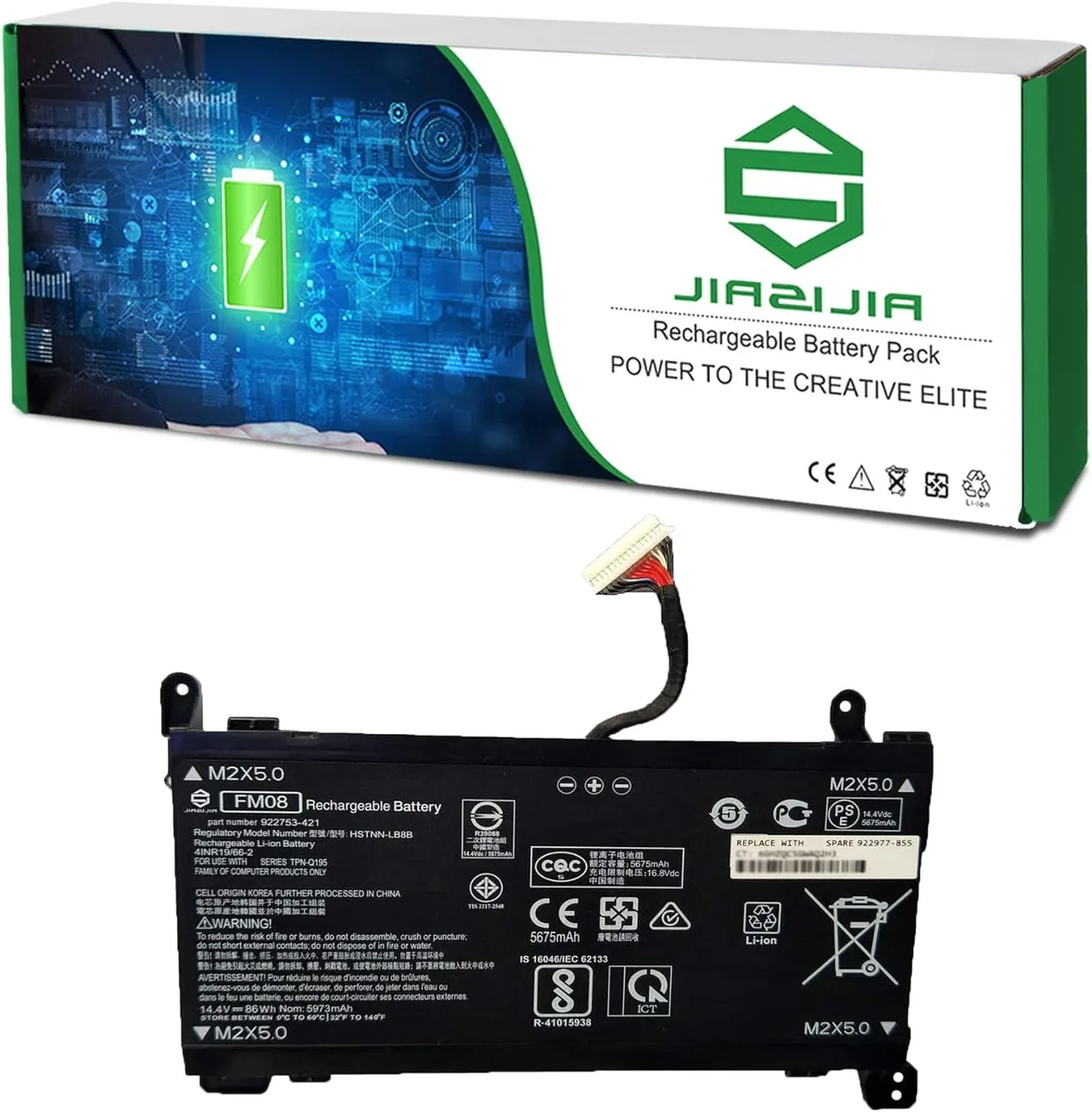 NShi NShi FM08 laptop battery 14.4V 86Wh 5973mAh 16-pin — product photo