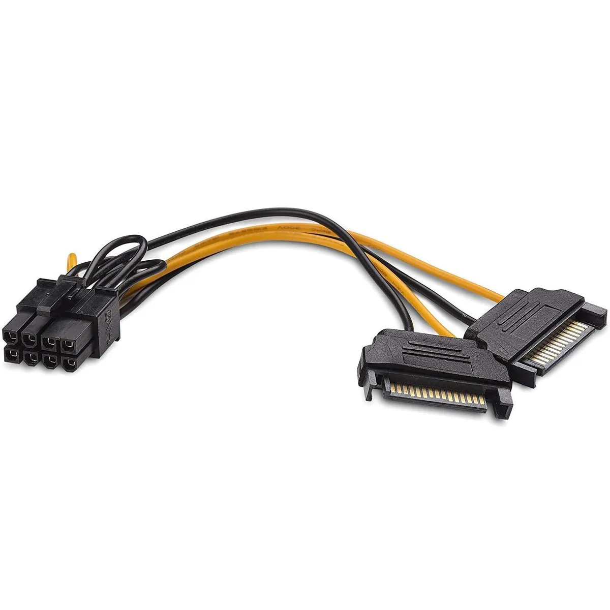 Vszerda Vszerda 8 Pin PCIe to Dual SATA 15 Pin Male Power Cable 20CM — product photo
