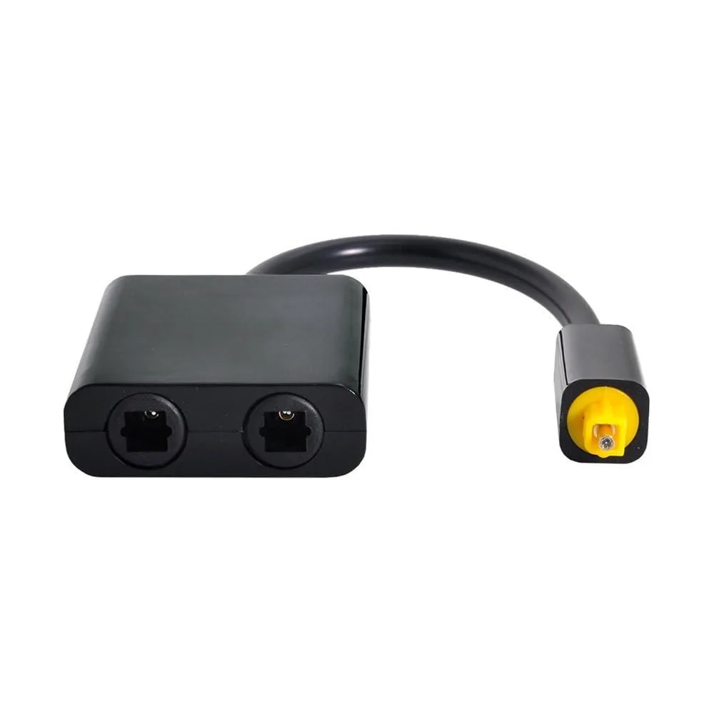 LORDWORLD LORDWORLD Toslink Digital Audio Splitter 1 In 2 Out 10cm Black 24k Gold — product photo