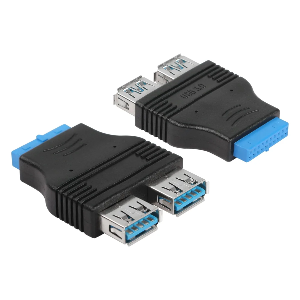 Vszerda Vszerda 19Pin to USB 3.0 A Adapter, Dual USB 3.0 Female Ports, Flat, 2-Pack — product photo