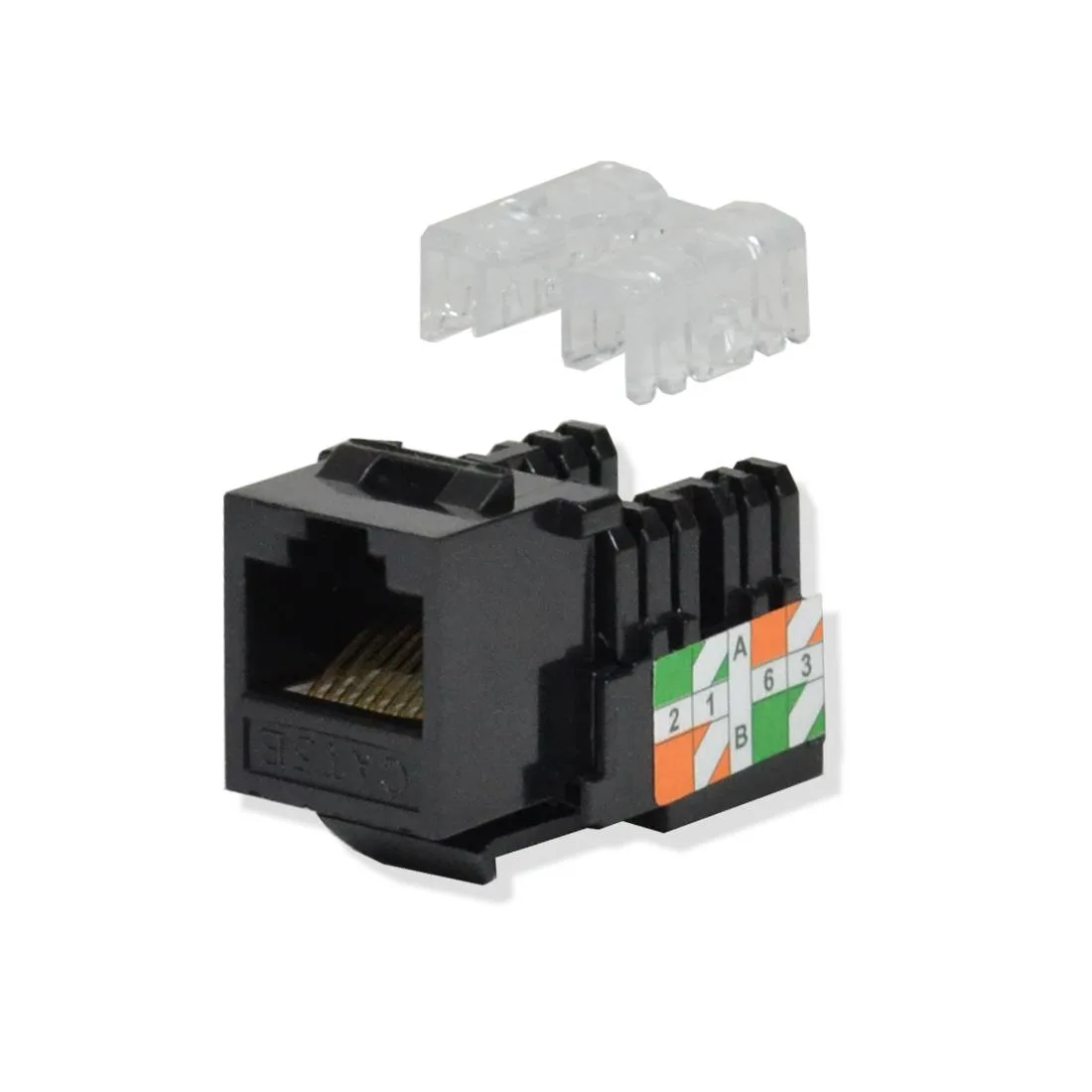 Logico Logico Cat5e Keystone Jack 45° Black 100 Pack 110 8P8C RJ45 — product photo