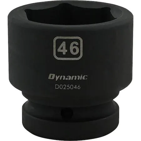 Dynamic 1 inch drive standard socket 46mm black phosphate finish