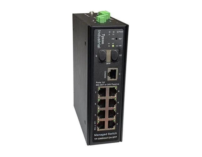 Tycon Power Tycon Power TP-SW8GAT/24-SFP 8-port Gigabit PoE network switch — product photo