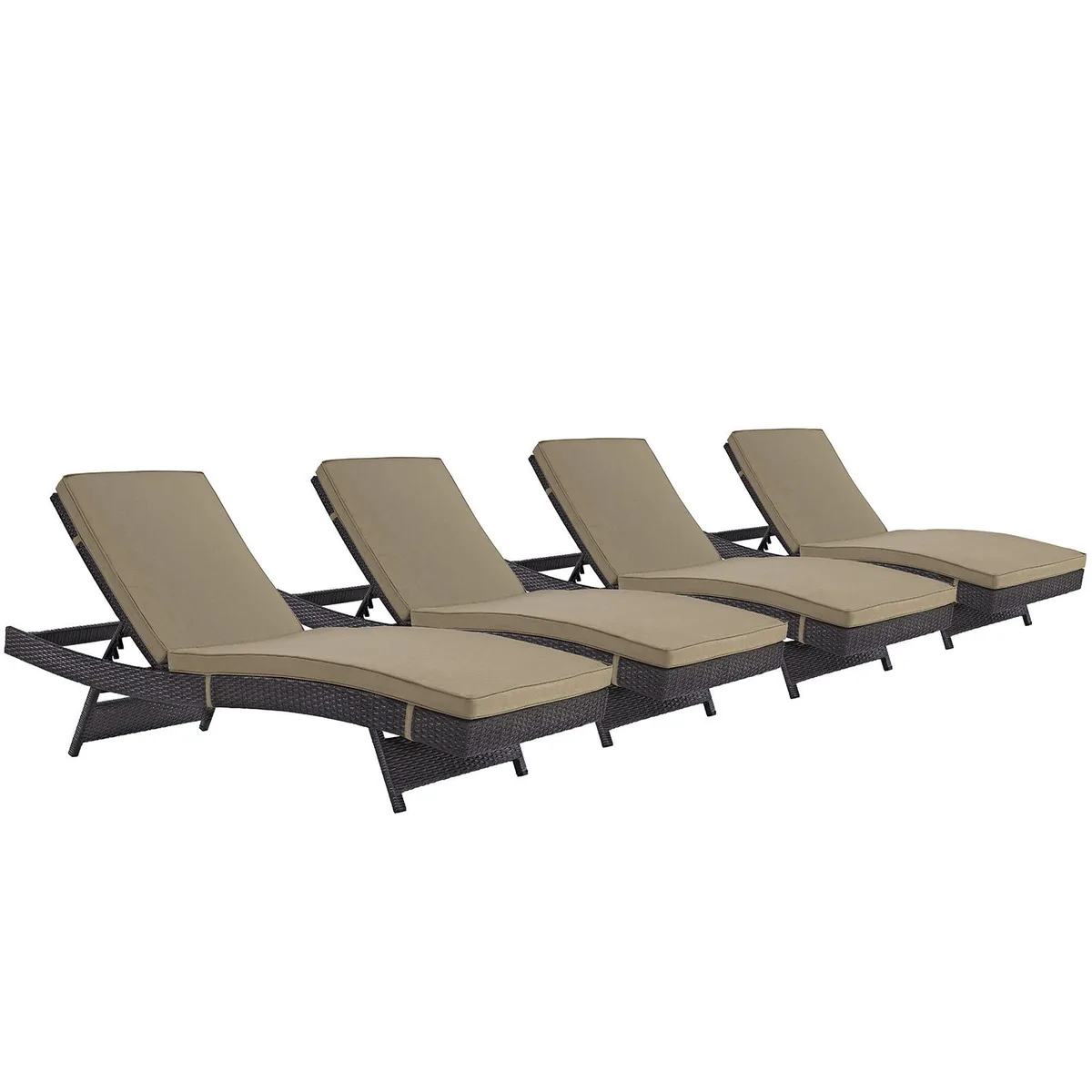 Modway Furniture Modway Furniture Convene Chaise Outdoor Patio Set of 4 Espresso Mocha — product photo