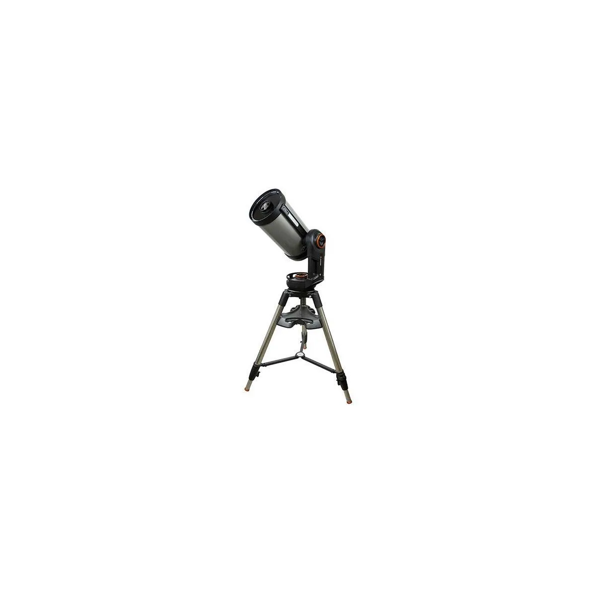 Large 9.25 inch Schmidt-Cassegrain telescope on fork arm mount with steel tripod and accessory kit