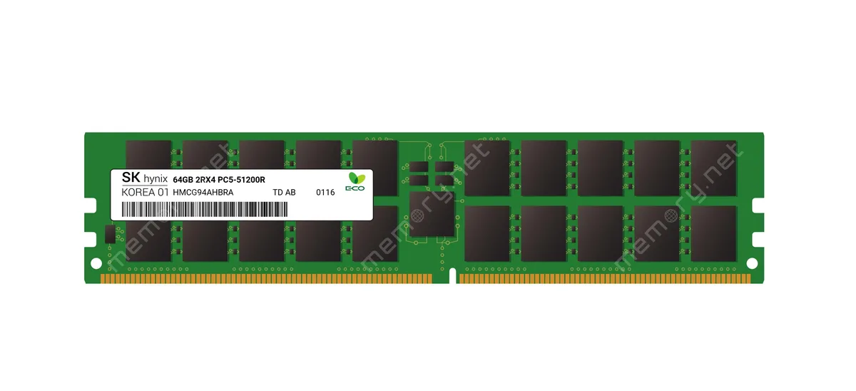 SK hynix SK hynix HMCG94AHBRA 64GB DDR5-6400MT/s 2Rx4 Registered DIMM server RAM — product photo