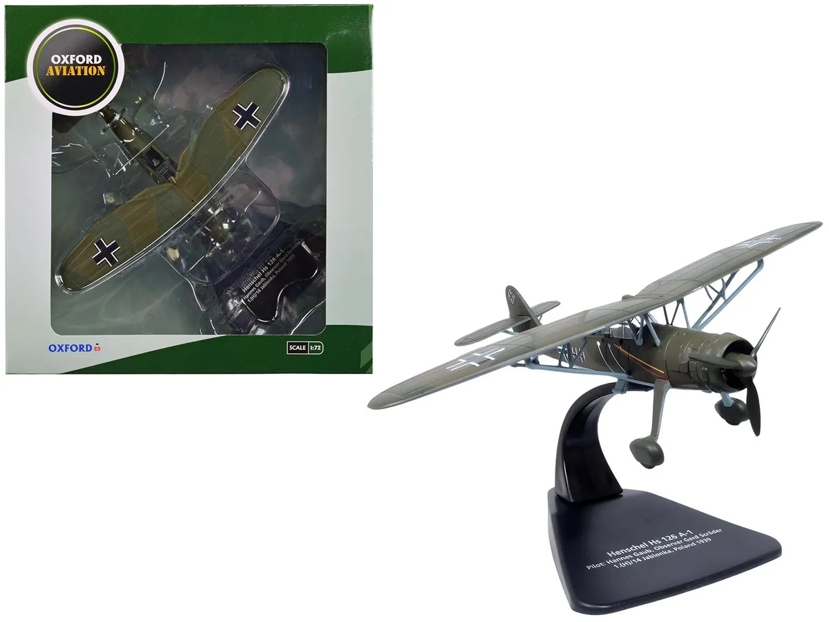 Oxford Diecast Oxford Diecast Henschel Hs 126 A-1 1/72 Diecast Airplane "Oxford Aviation — product photo