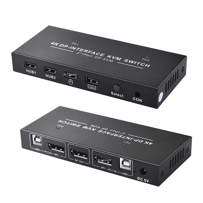 UTEK UTEK 2 Port DisplayPort KVM Switch 4K 60Hz USB 2x1 — product photo