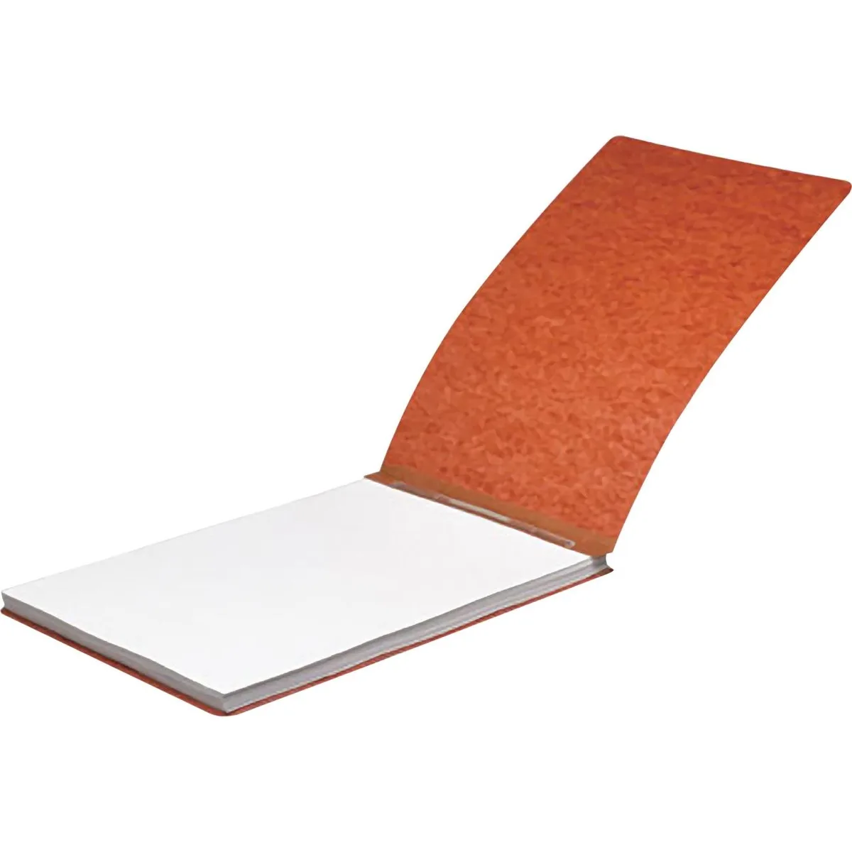 Two red 11 by 17 inch pressboard report covers with Tyvek gusset fasteners