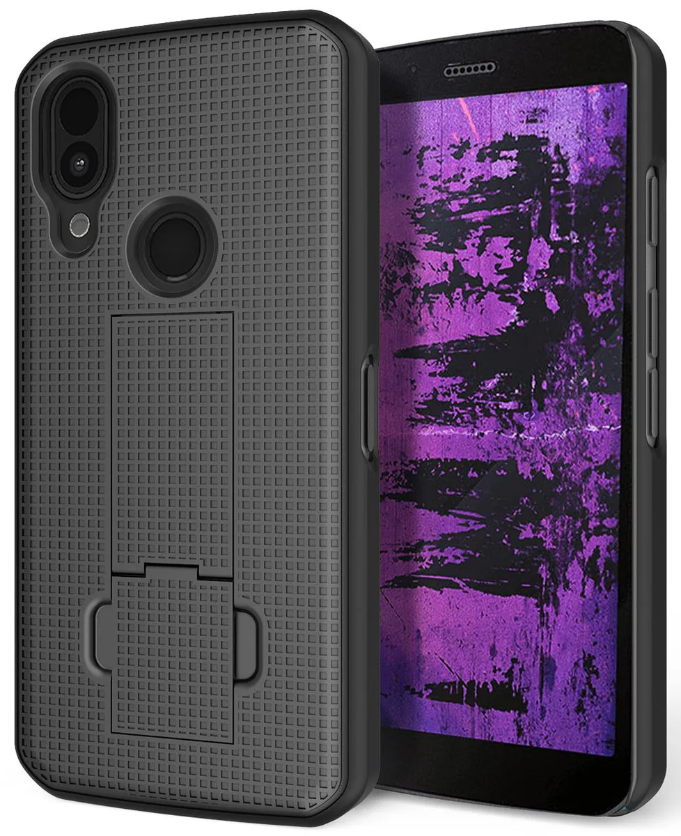 Nakedcellphone Nakedcellphone Ribbed Slim Case with Kickstand for CAT S62 PRO Black 1.5mm — product photo