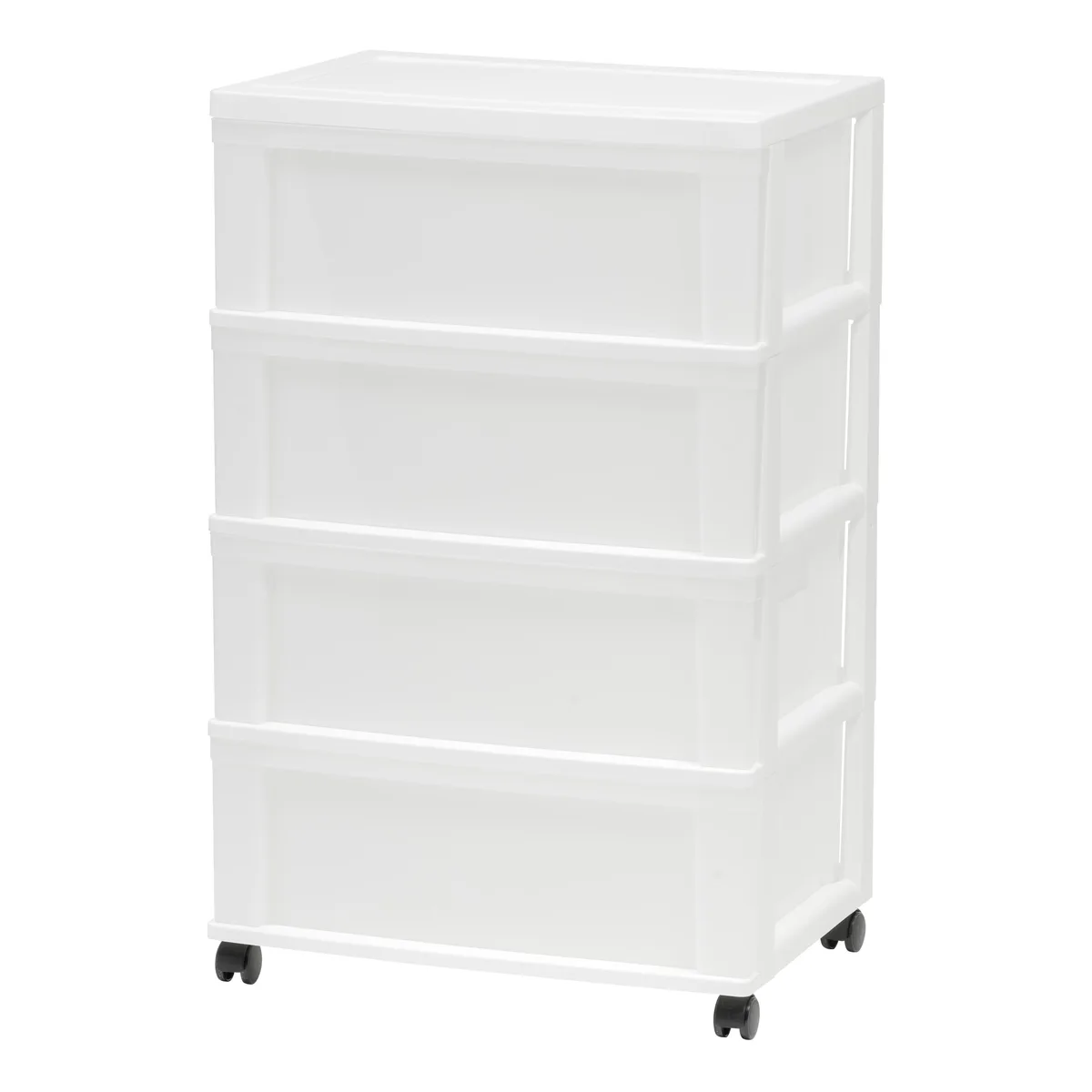IRIS USA, INC. IRIS USA 4 Drawer Wide Storage Chest with Casters White/Natural — product photo