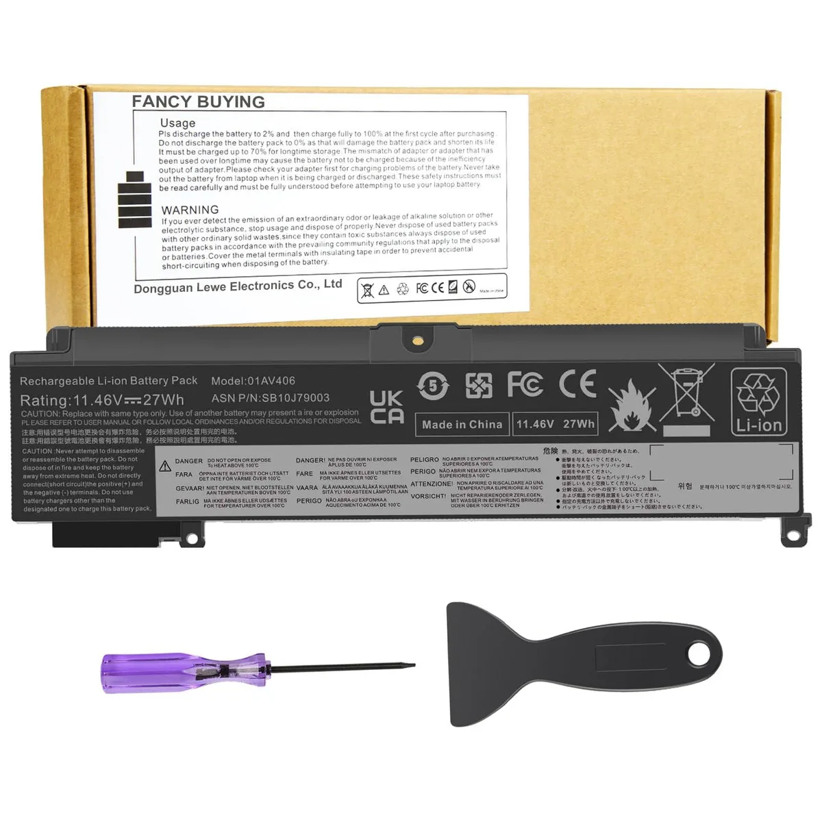 No Sew No Sew 01AV406 Laptop Battery for Lenovo ThinkPad T460s T470s — product photo