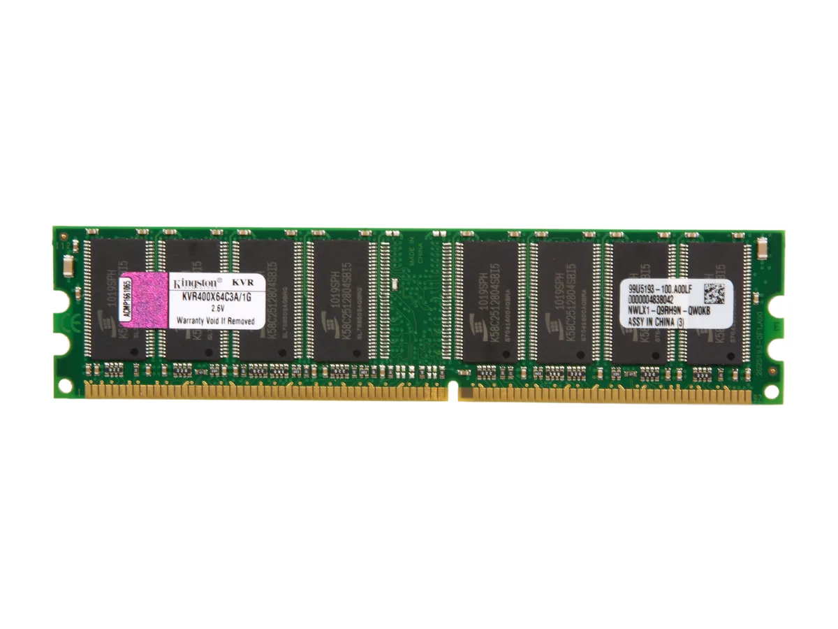 Kingston Technology Corp. Kingston Technology Corp. KVR400X64C3A/1G 1GB DDR 400 memory upgrade — product photo