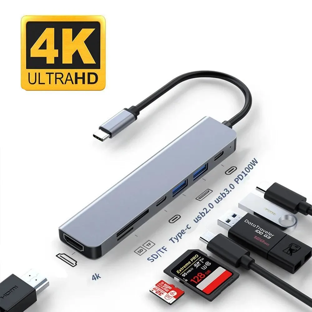WRIARICH WRIARICH 7-in-1 USB-C Dock Thunderbolt 3 4K 30Hz 100W PD — product photo