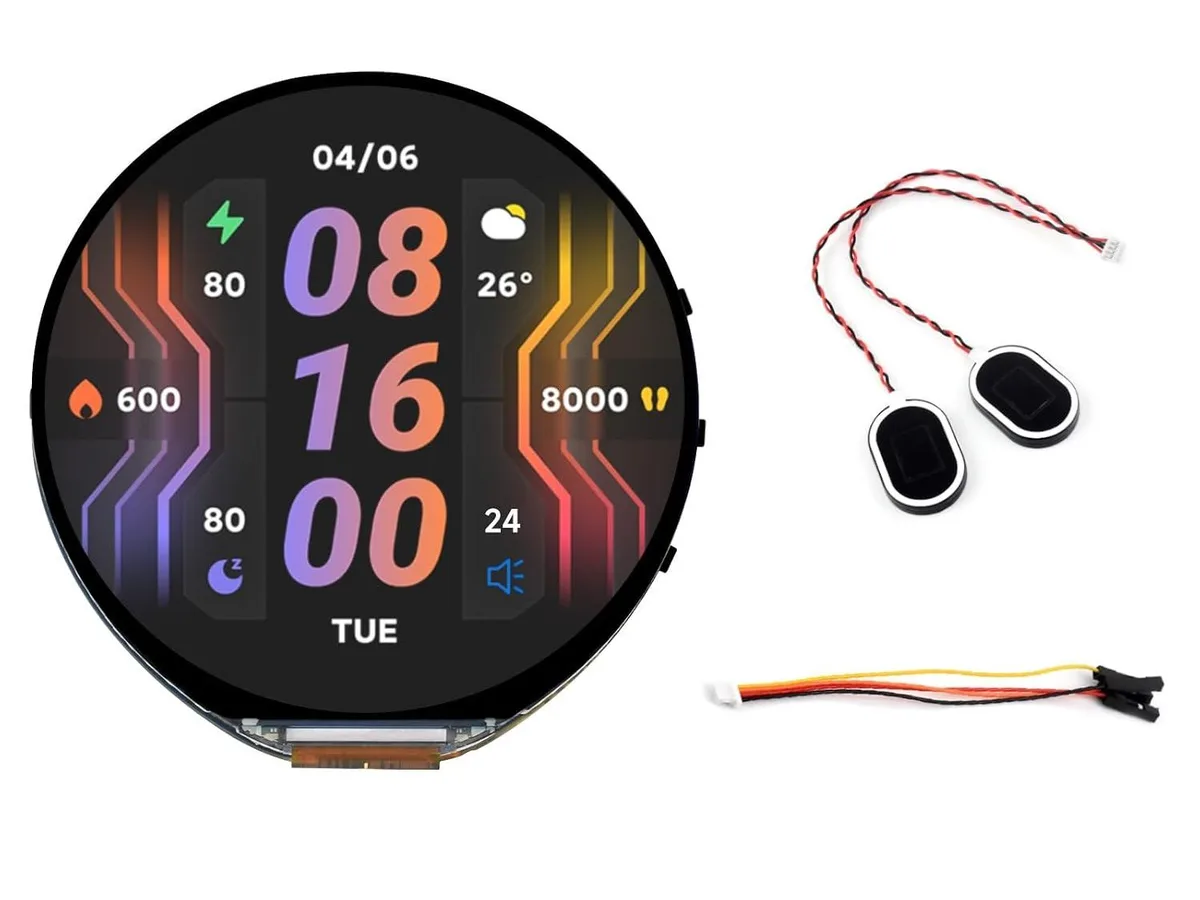 LORDWORLD LORDWORLD ESP32-S3 1.85inch Round Display Development Board 360×360 262K Color — product photo
