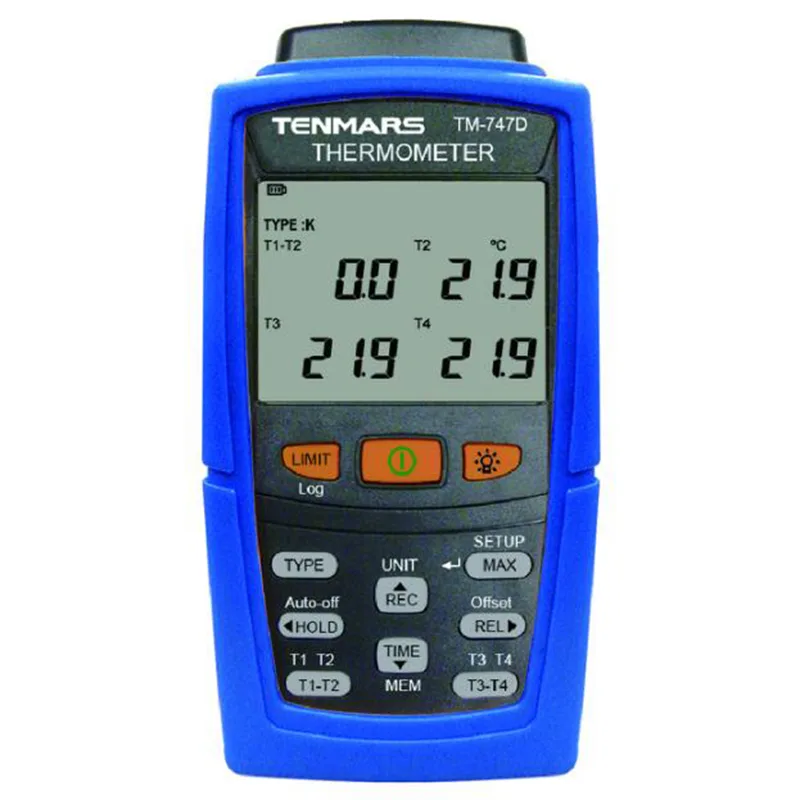 TENMARS ELECTRONICS TENMARS ELECTRONICS TM-747D 4-Channel Thermometer electrician tool — product photo