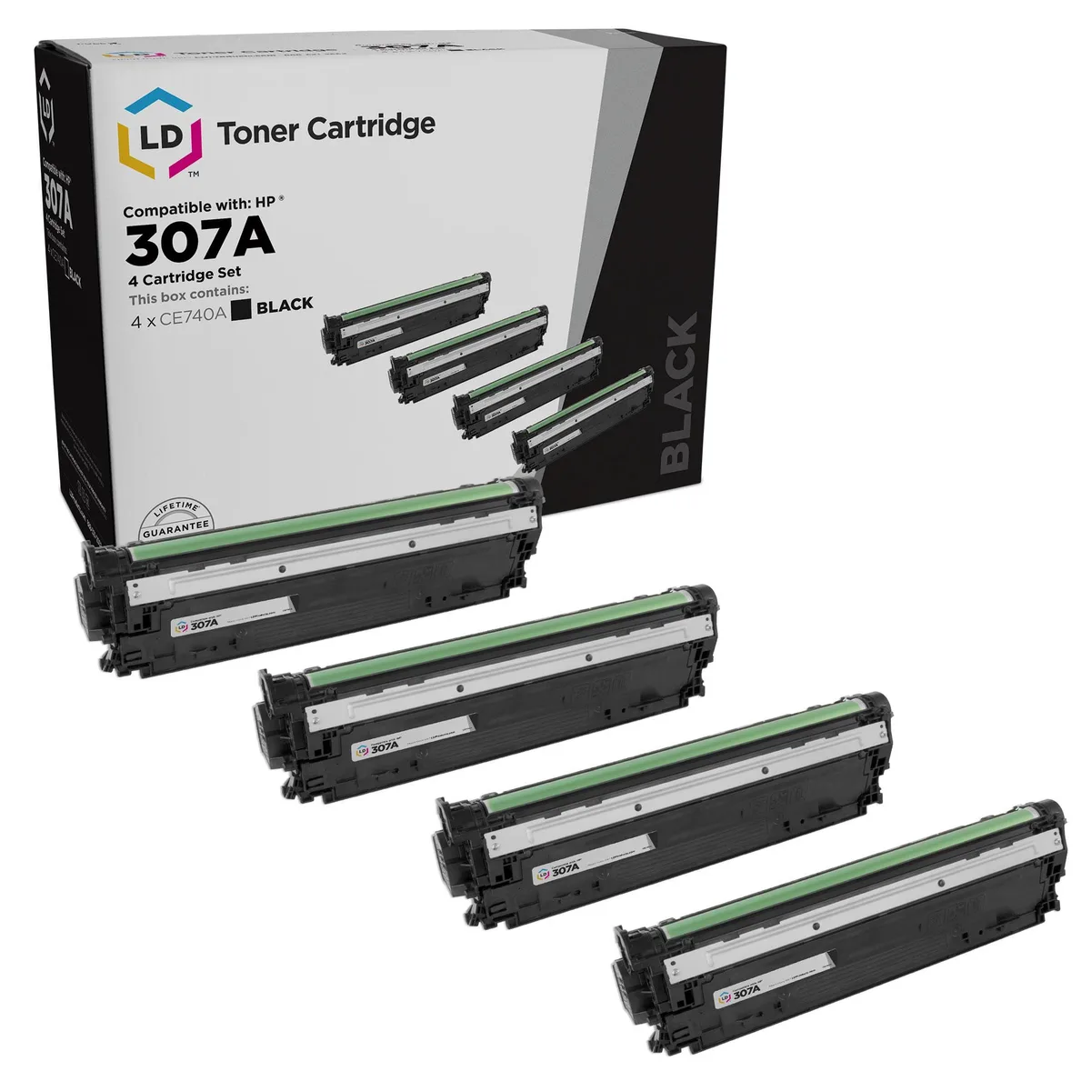 LD Products LD Products CE740A Black Toner Cartridge 4-Pack 7000 pages — product photo