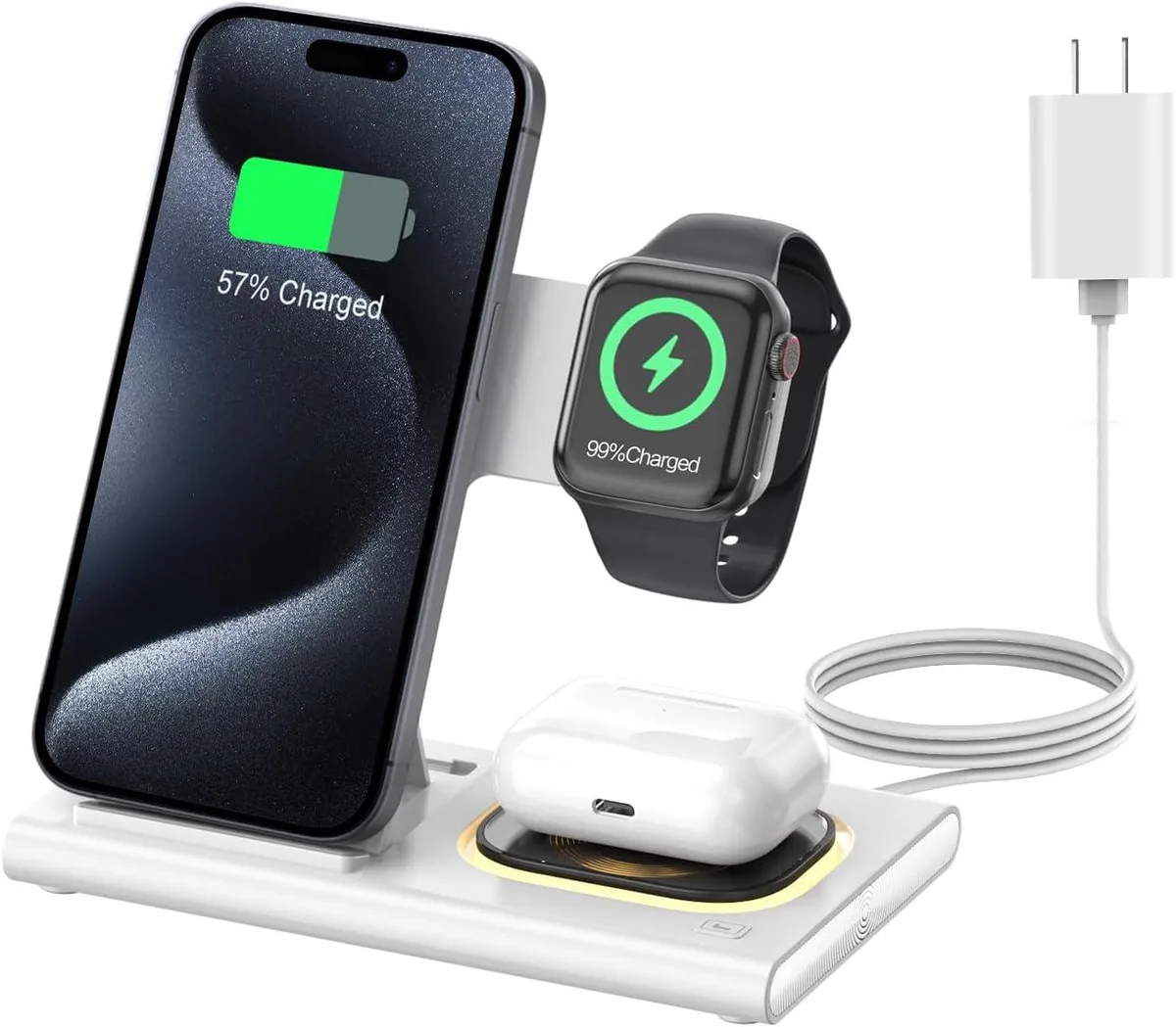 BONAEVER BONAEVER 3-in-1 Foldable Wireless Charging Station Black — product photo