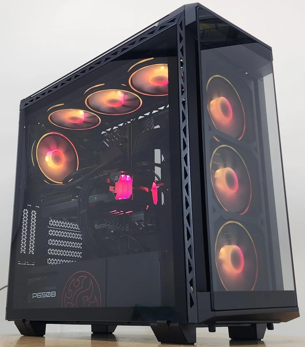 Custom Custom i3-14100F 8GB DDR4 500GB SATA RX 6600 XT 120mm AIO gaming PC — product photo
