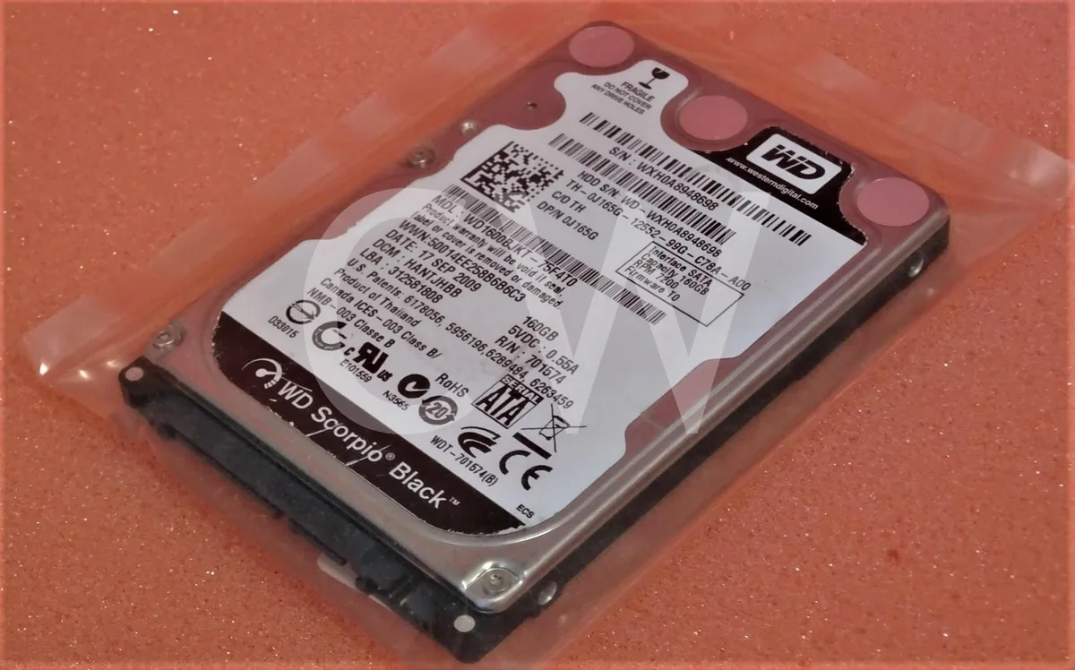 Western Digital Western Digital WD1600BJKT 160GB 7200RPM 2.5" SATA internal hard drive — product photo