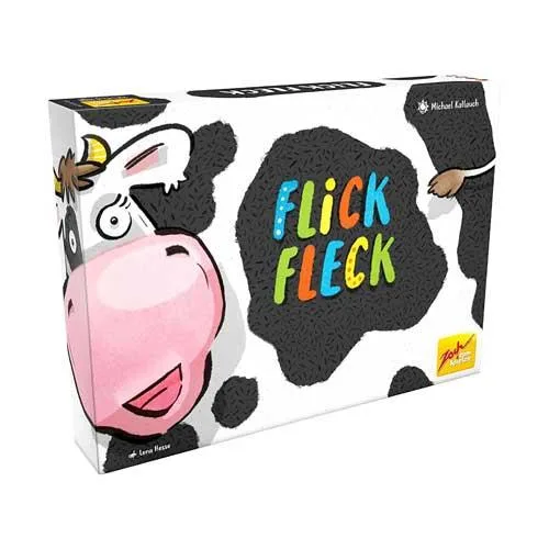 Boxed board game with cow-themed cover art