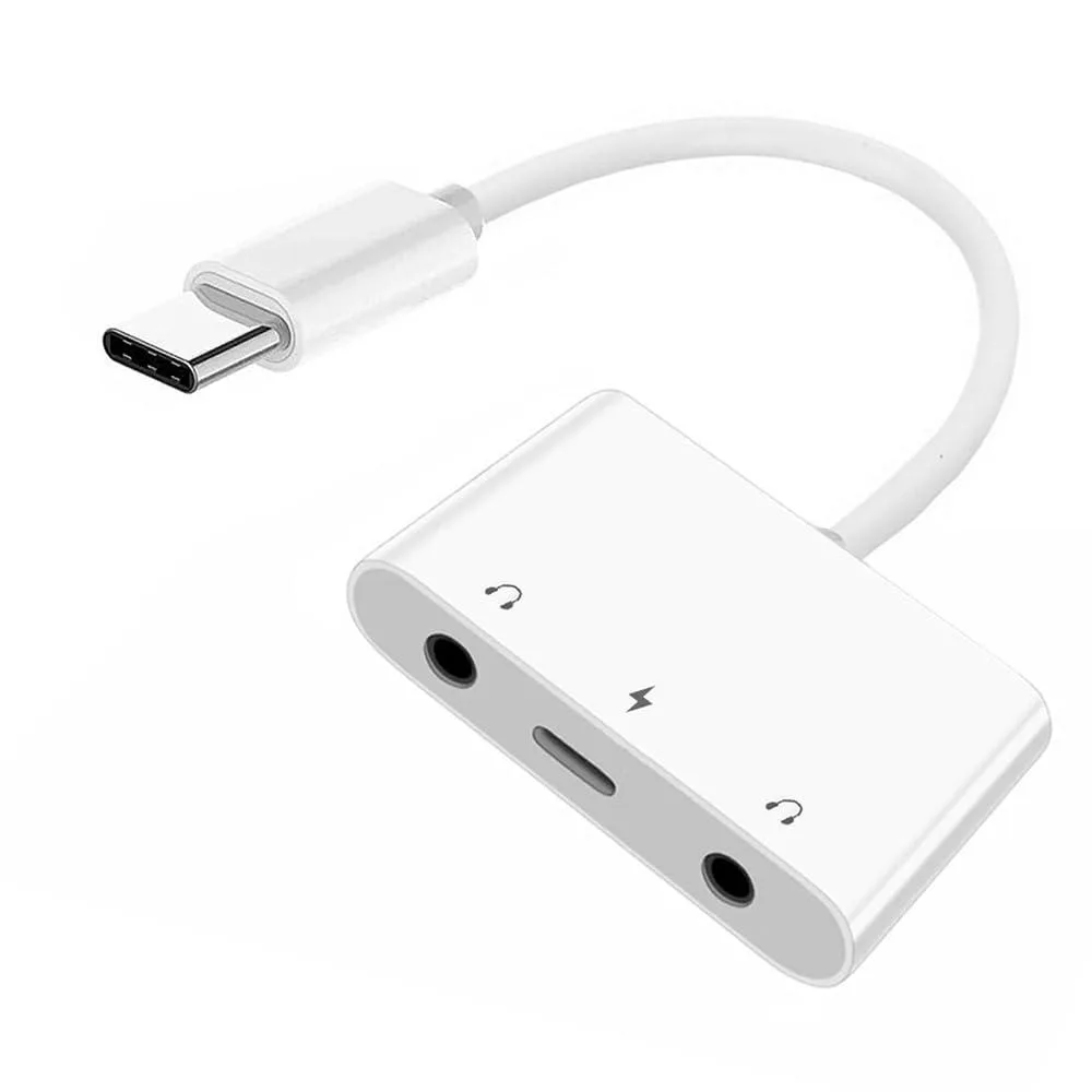Fervit Fervit USB-C to Dual 3.5mm Audio & MIC Adapter with PD 24W — product photo