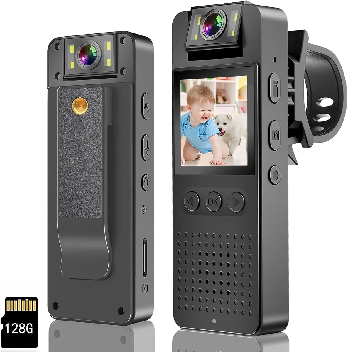 Mickey Technology Mickey Technology Body Camera 1.4" Screen 1080P 128GB 1400mAh Home Safety — product photo