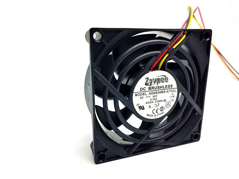 Zyvpee Zyvpee AD0824MS-A70GL 80mm 25mm 3-wire 24V case fan — product photo