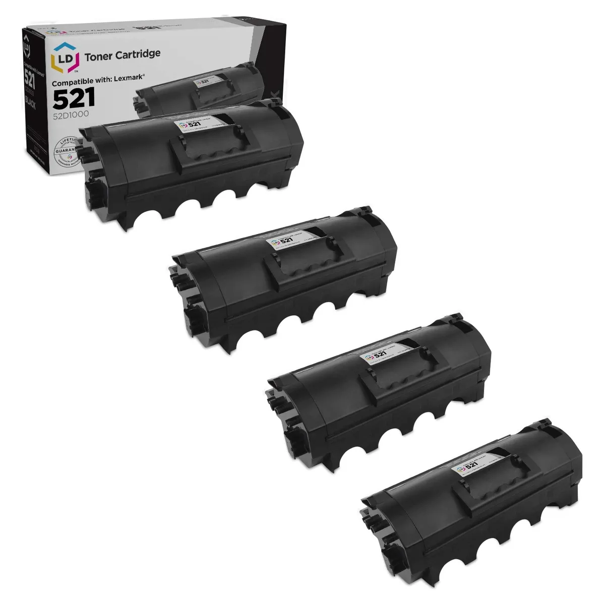 LD Products LD Products 521 52D1000 Black Toner Cartridge 4-Pack — product photo