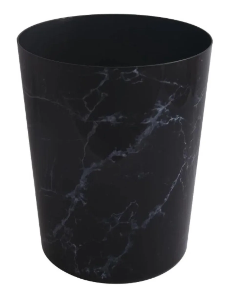 Mainstays Mainstays 5 Gallon Bathroom Trash Can Black Marble — product photo