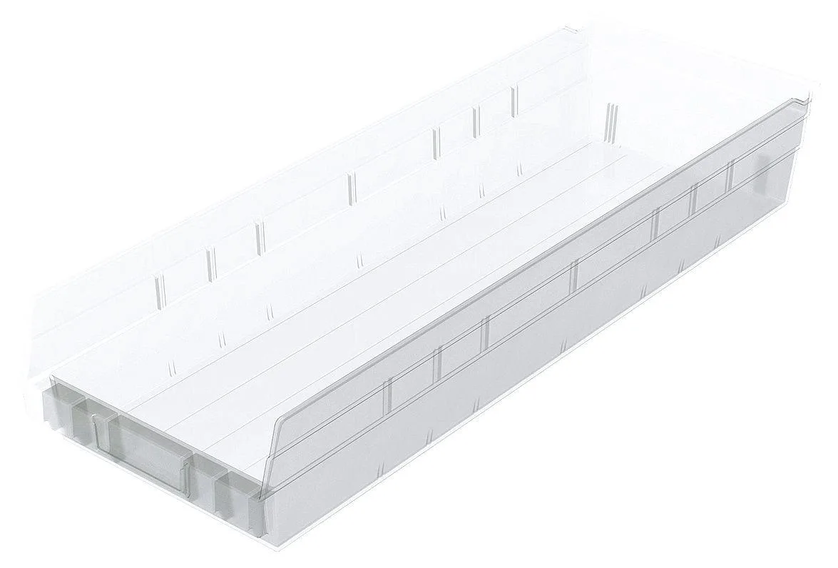 Akro-Mils Akro-Mils 30184 Shelf Storage Bin Clear 23 5/8 in L x 8 3/8 in W x 4 in H — product photo