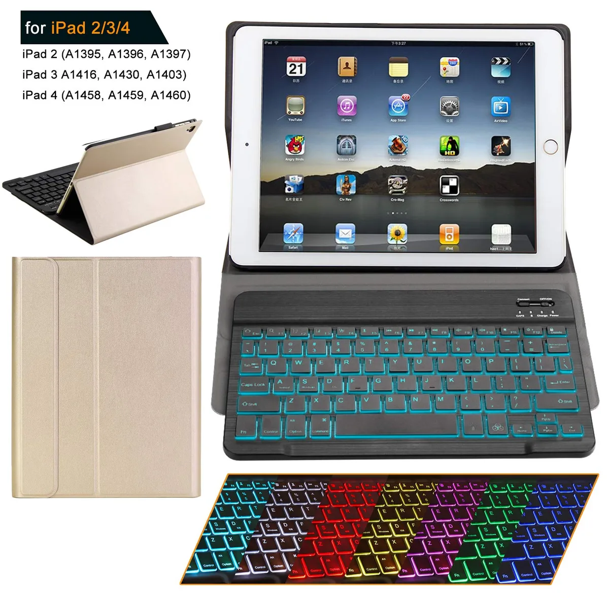 Werleo Werleo Keyboard Case Gold iPad 2/3/4 A1395 A1396 A1397 A1403 A1416 A1430 A1458 A1459 A1460 — product photo