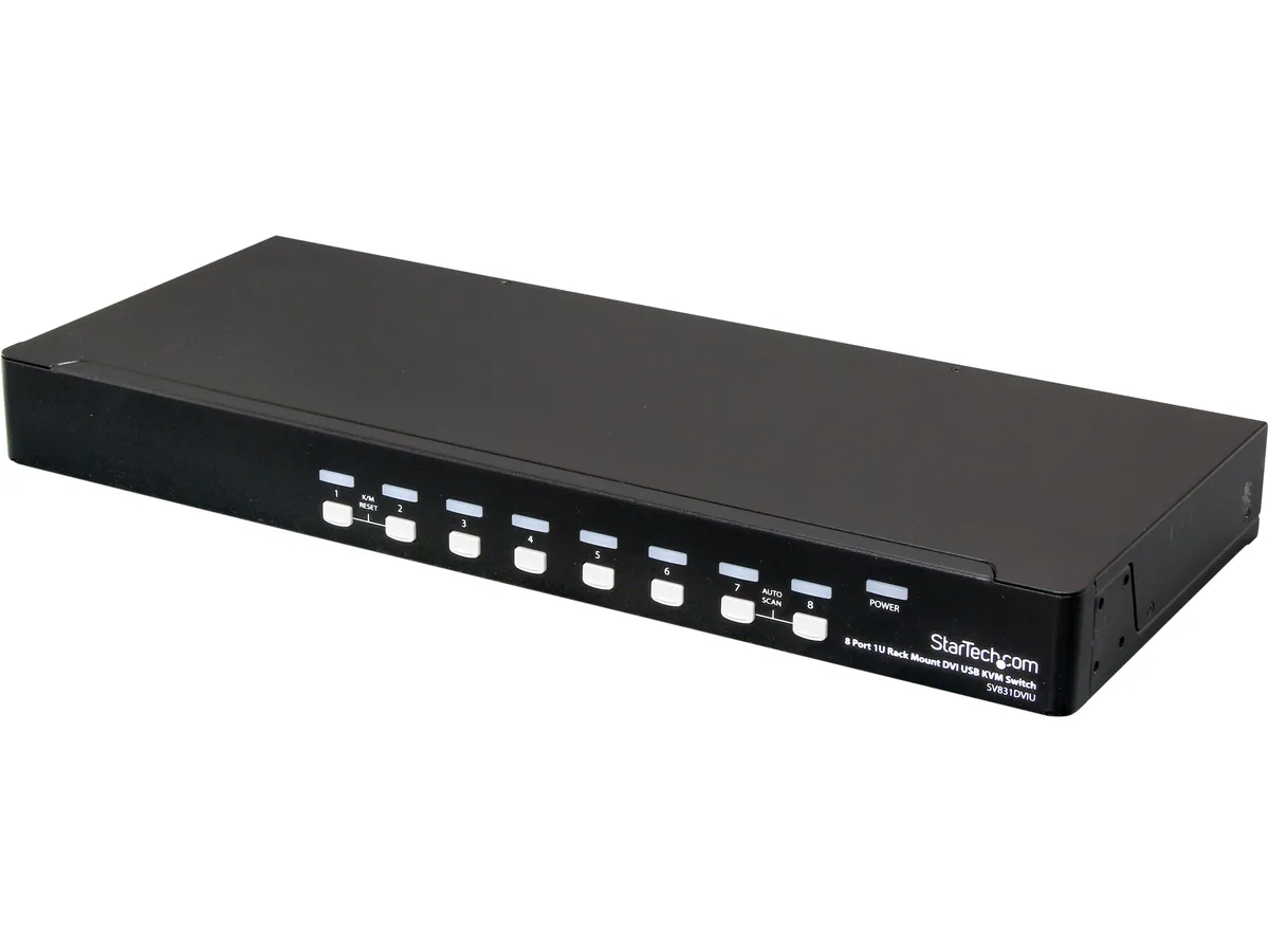STARTECH STARTECH SV831DVIU 8 Port 1U Rackmount DVI USB KVM Switch — product photo