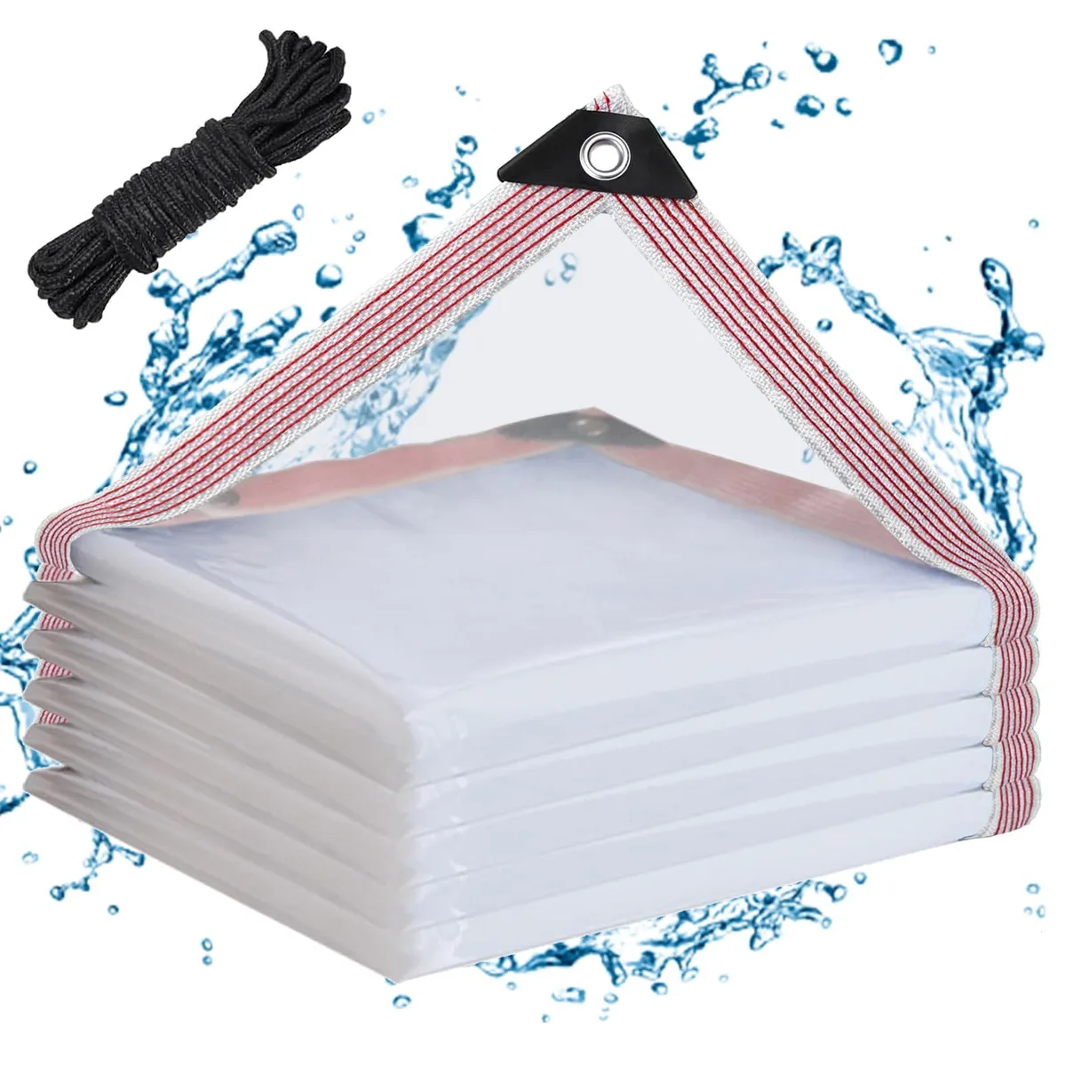  Welacymet Clear Waterproof Tarp Heavy Duty 4x6ft 90% Transparent 10 Mil Vinyl — product photo