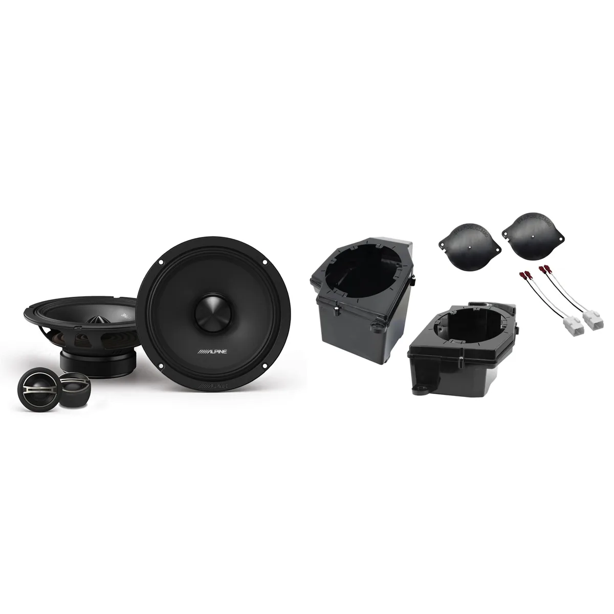 Alpine Alpine DM-65C-G 6.5" Component Speakers with Jeep JL/JT Pods — product photo