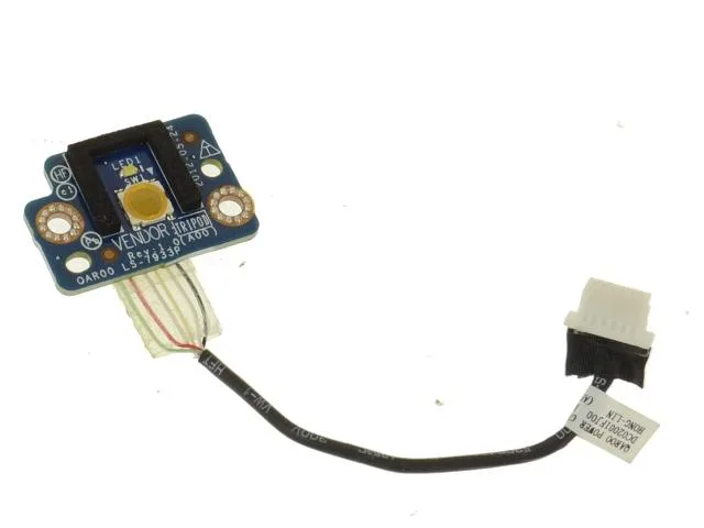Flat ribbon cable with small rectangular connector and power button module, matte black finish