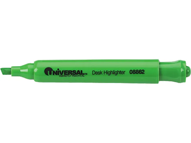 Universal Business Supply Universal Business Supply 08862 fluorescent green chisel-tip marker dozen — product photo
