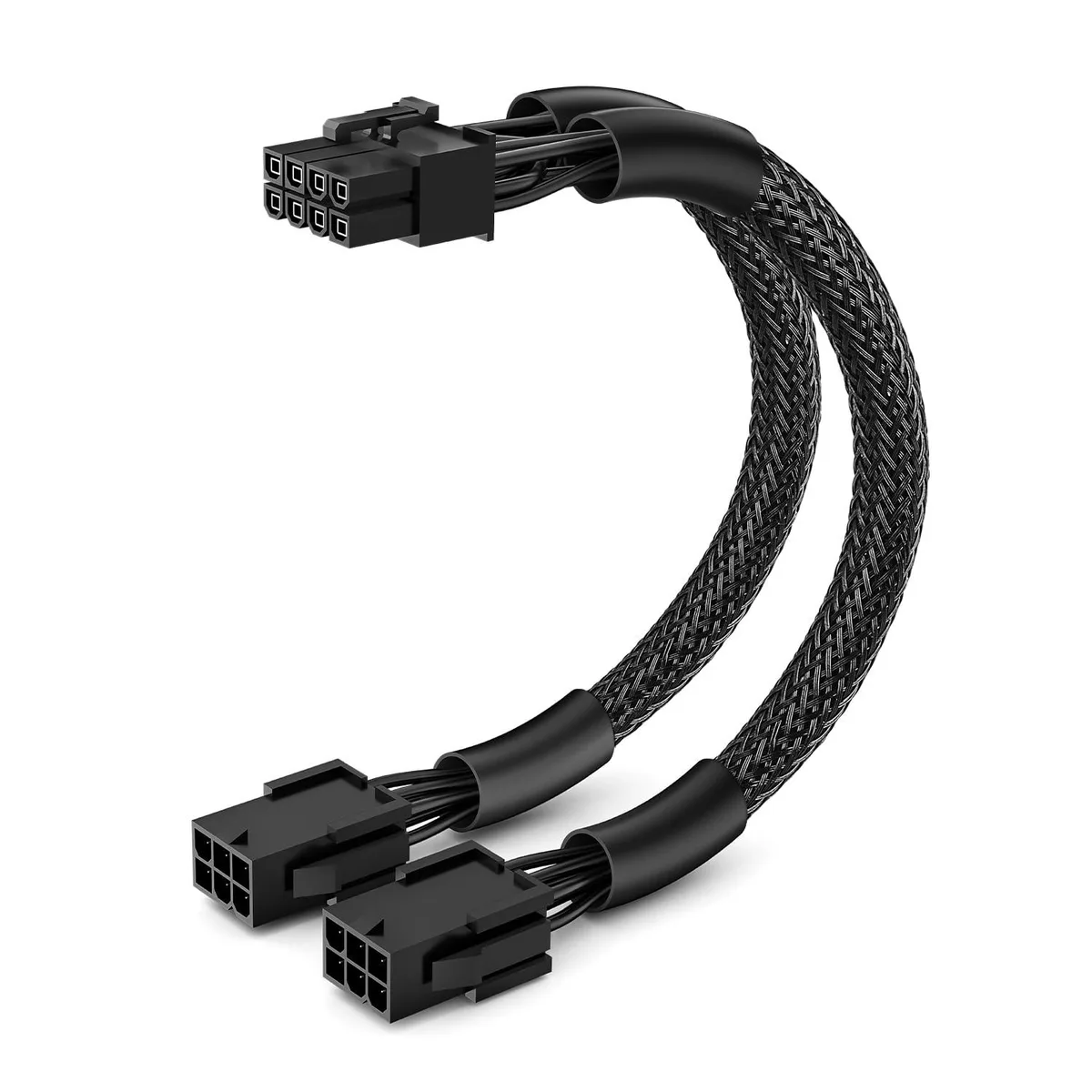 Vszerda Vszerda Dual 6 Pin Female to 8 Pin Male Internal Power Cable Braided 9 Inch 18 AWG — product photo