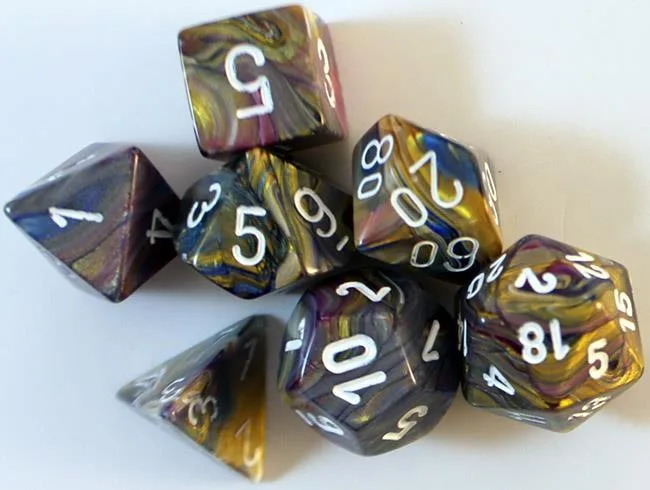 Chessex Chessex Polyhedral Dice Festive Carousel w/White 7-Set CHX27440 — product photo
