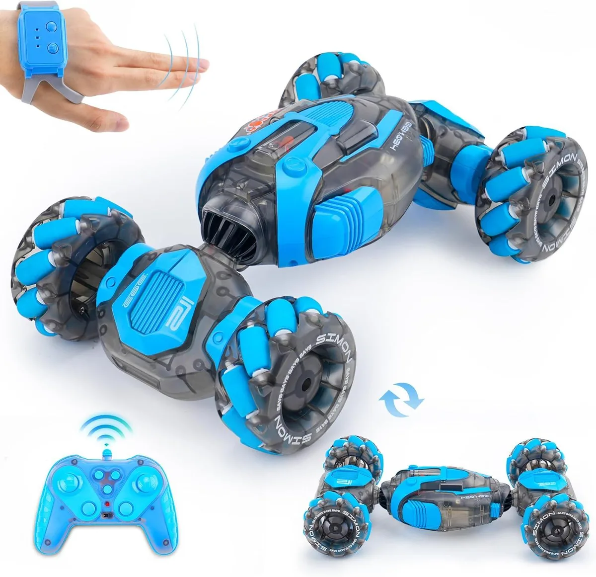 usbroway usbroway Gesture Sensing RC Stunt Car 2.4GHz Watch Control Lights Music 4WD Mecanum Wheels 2 Batteries — product photo