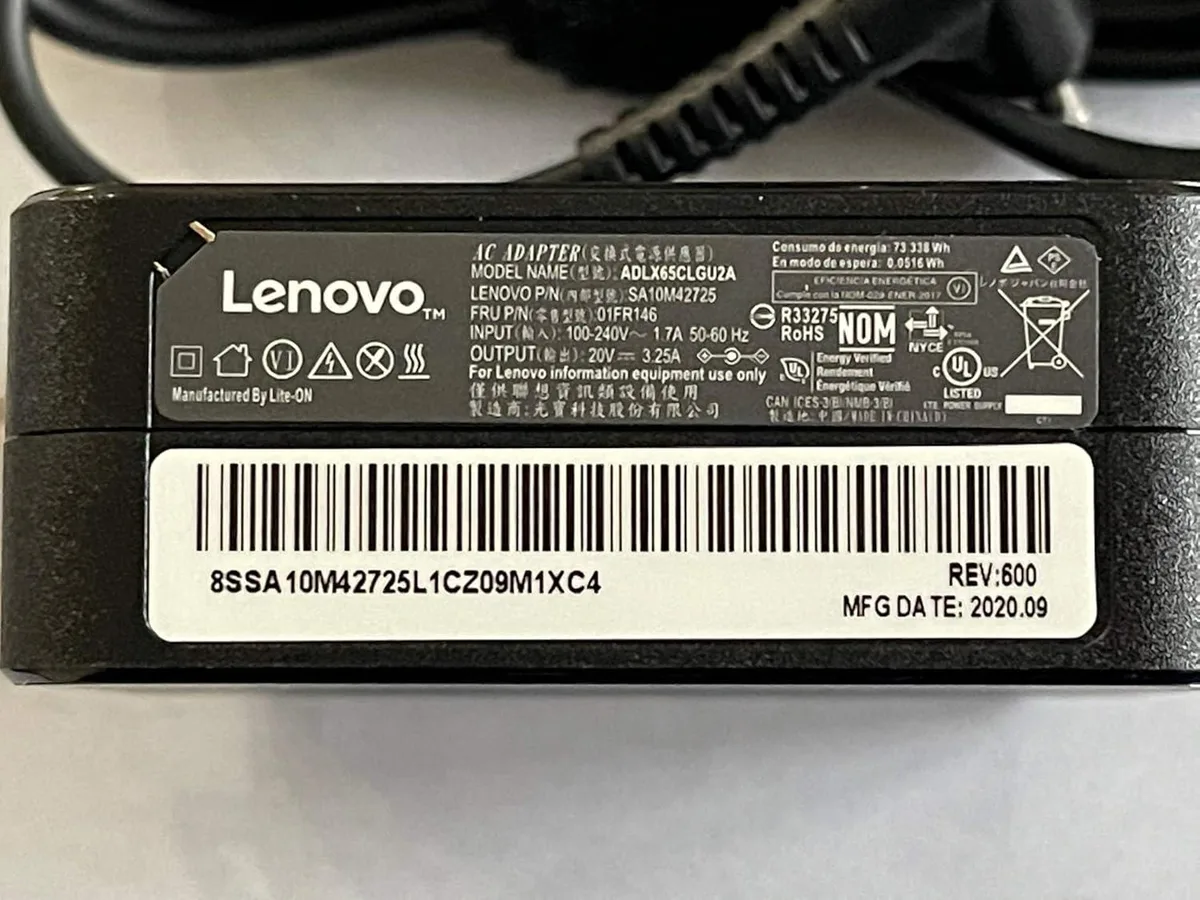 usbroway usbroway ADLX65CDGU2A 65W 20V 3.25A 4.0mm 1.7mm laptop battery — product photo