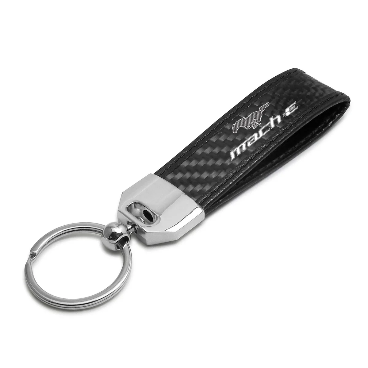 iPick Image, LLC iPick Image, LLC Ford Mustang Mach-E Carbon Fiber Leather Key Chain Black 30 days — product photo