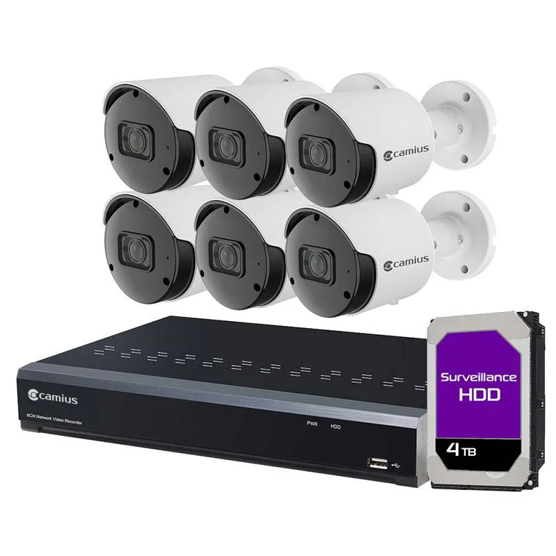 Camius Camius IPVAULT1128PR 8ch 5MP 6-cam 3TB surveillance security system — product photo