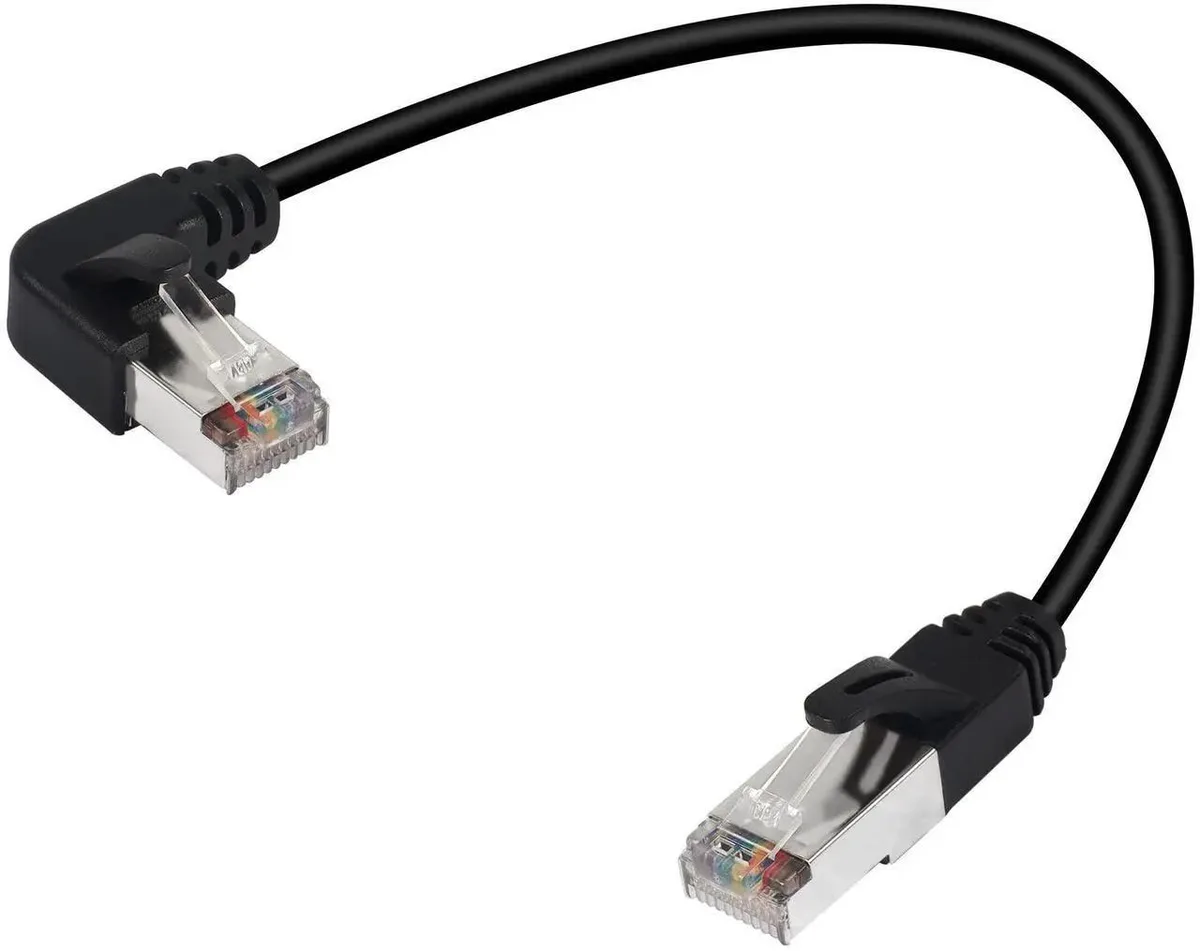 SMUGDESK SMUGDESK 90° LeftAngle RJ50 10P10C Shielded Cat5E Cable 30cm — product photo