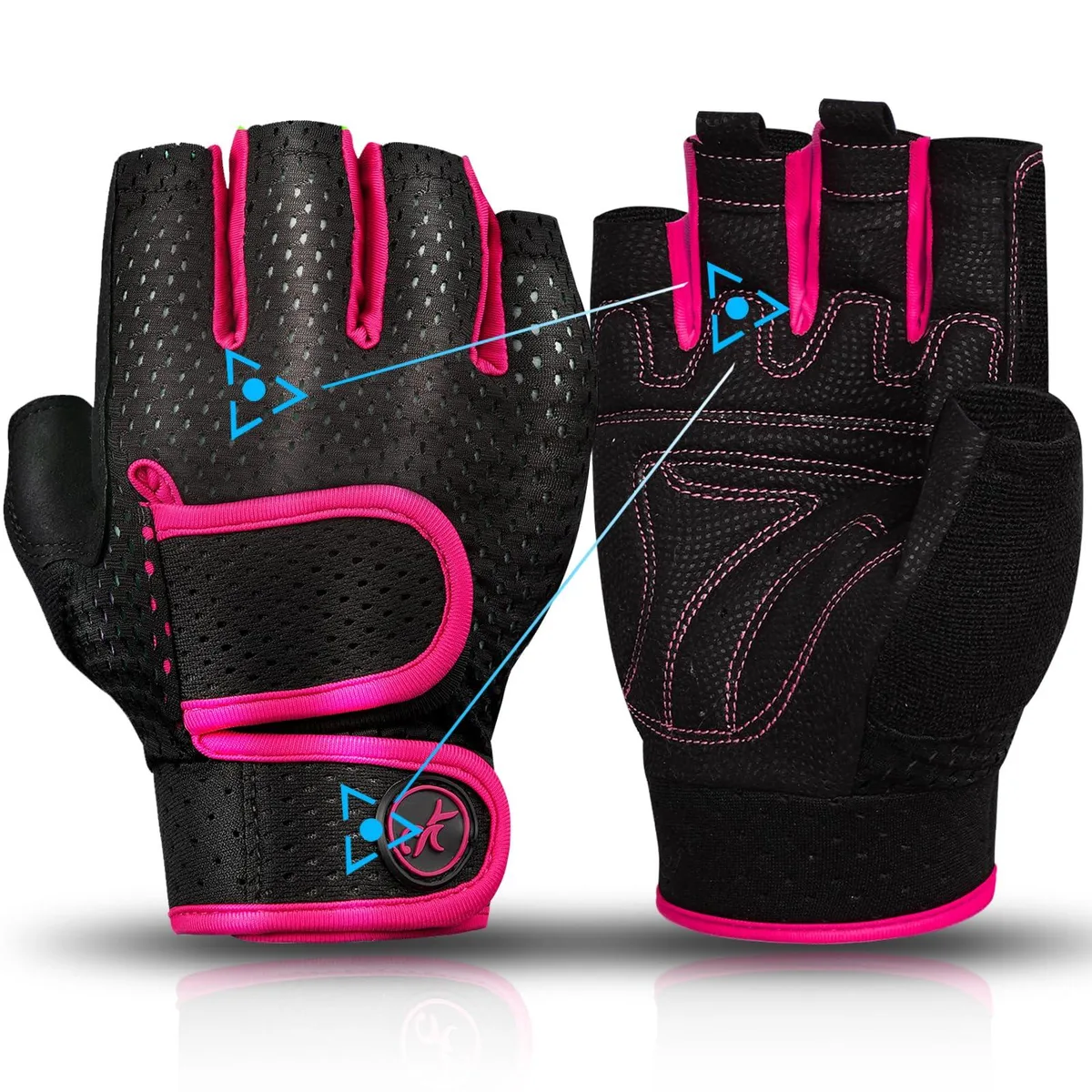 Vibe Workout Gloves Padded Weight Lifting Pink Size 8 — product photo