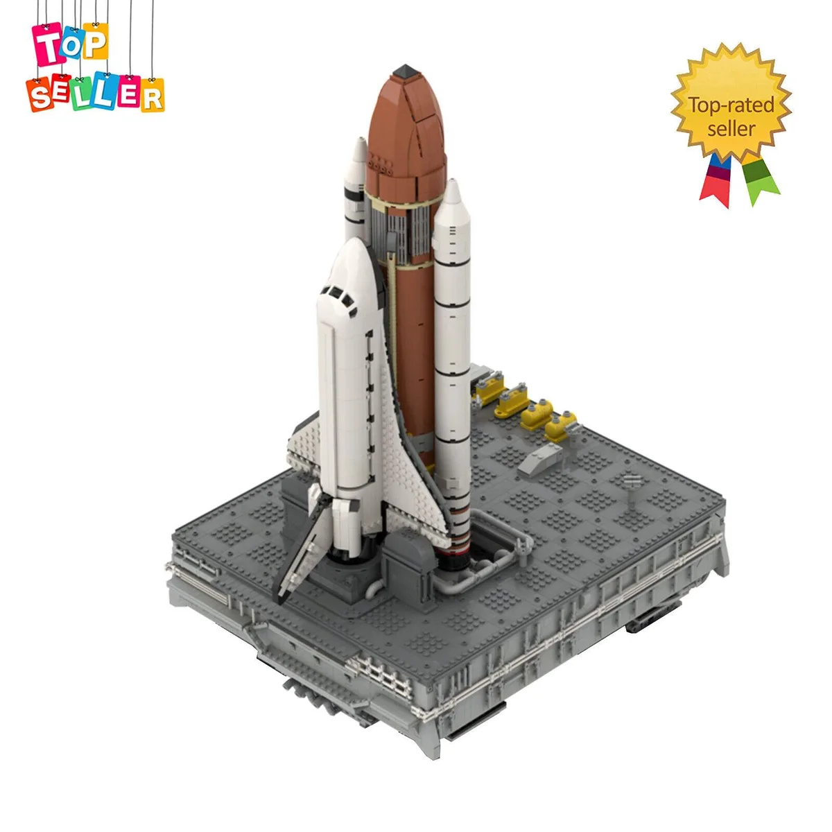 Large multi-colour plastic brick launch platform set with plane, 4206 pieces