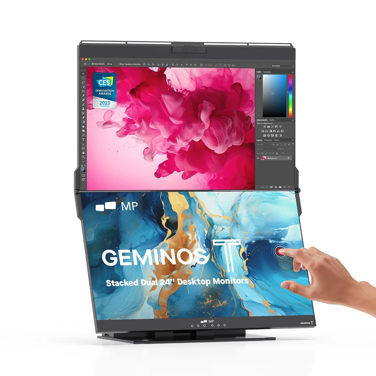 Mobile Pixels Mobile Pixels Geminos T 23.8" Dual Stacked Monitor Touchscreen — product photo