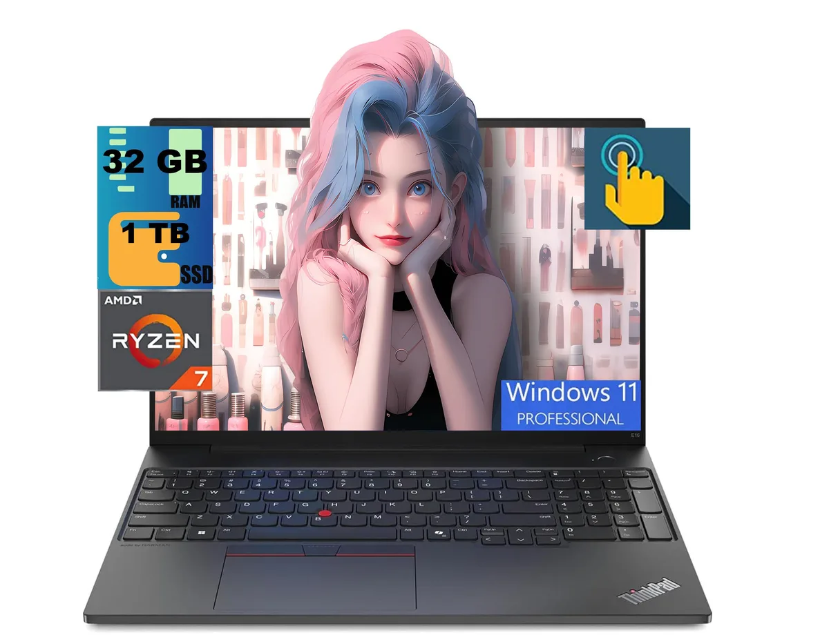 Lenovo Lenovo ThinkPad E16 laptop AMD Ryzen 7 7735U 32GB 1TB PCIe SSD 16" FHD+ Touchscreen Windows 11 Pro — product photo