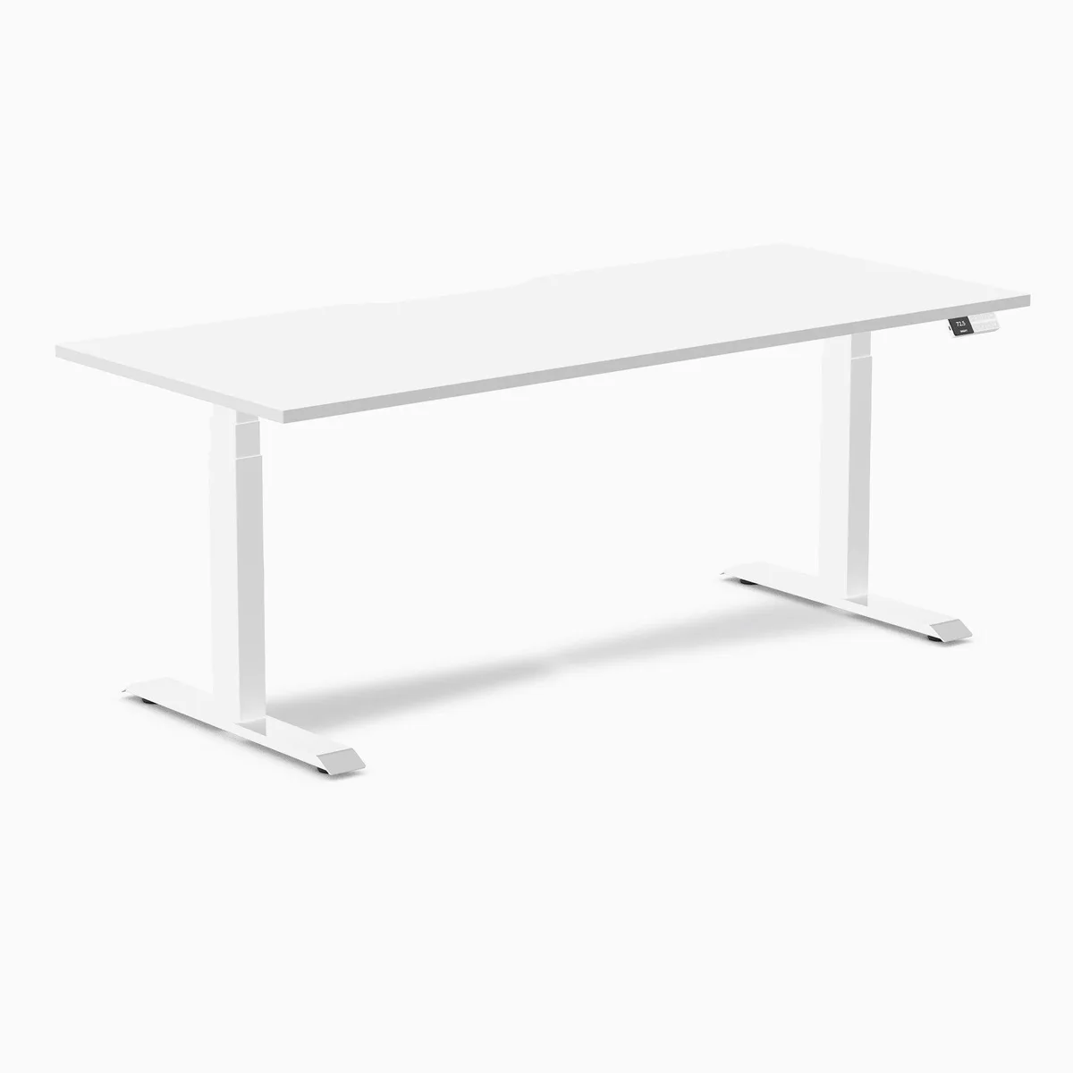 Desky Desky Dual Scalloped Laminate Sit Stand Desk White 70.9 x 29.5 in — product photo